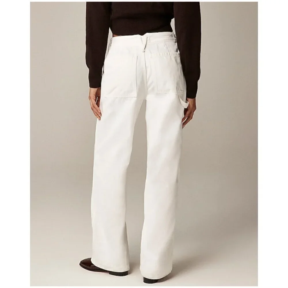 J. Crew Point Sur Wide-Leg Carpenter Jeans White Size 29 NWT